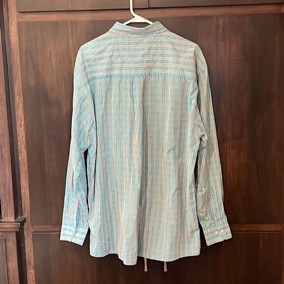 Wrangler Blue and Tan Plaid Long Sleeve Button Front Shirt Size XXL - Picture 4 of 4
